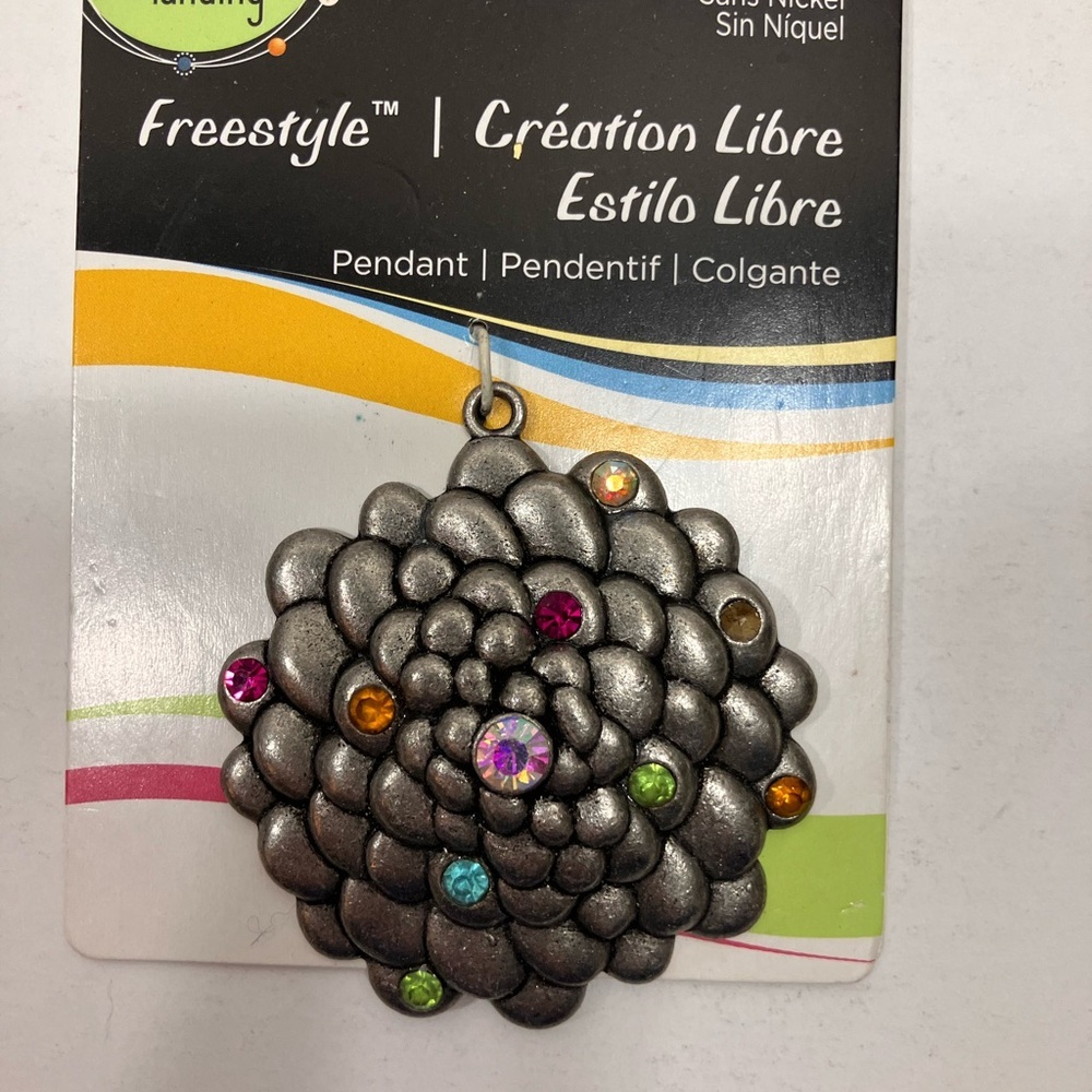 Freestyle Silver Pendant with Colorful Accents